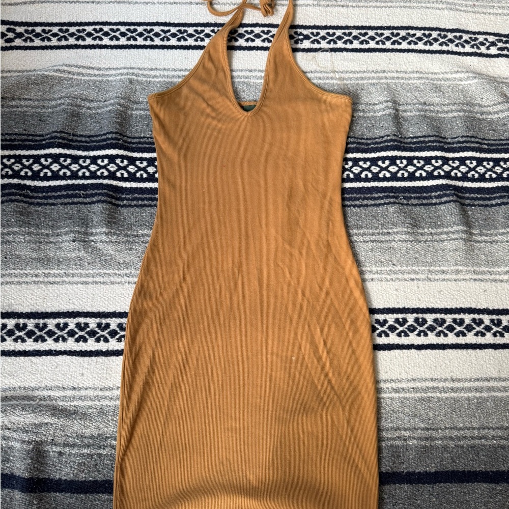 Wild fable brown halter neck mini dress size XS